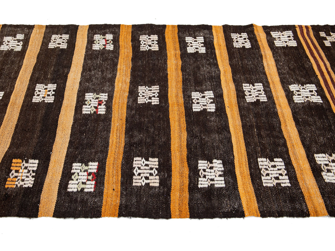 Vintage Kilim Flatweave Wool Runner 4 X 13