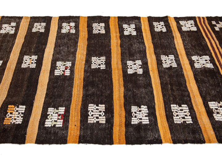 Vintage Kilim Flatweave Wool Runner 4 X 13