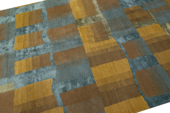 Modern Tibetan Wool & Silk Rug 6 X 9