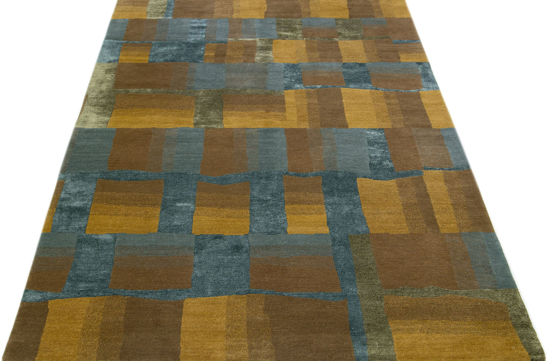 Modern Tibetan Wool & Silk Rug 6 X 9