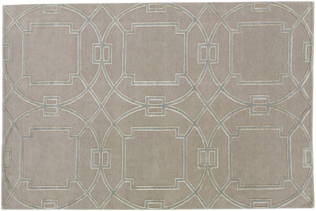 Modern Tibetan Wool & Silk Rug 6 X 9