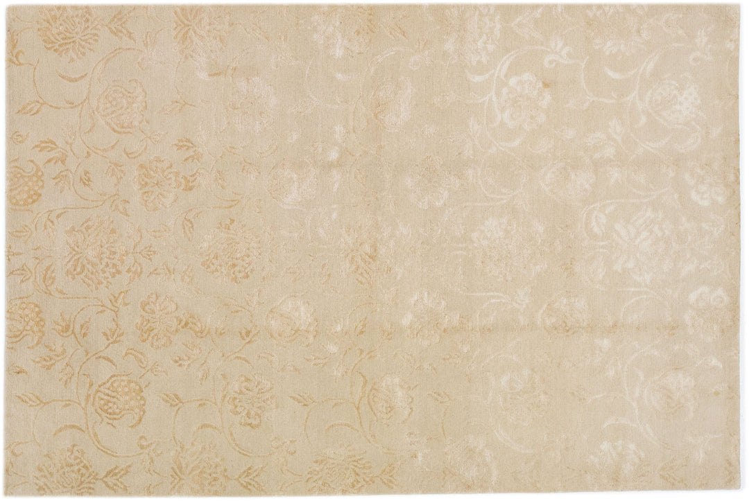 Modern Nepalese Wool and Silk Rug 6 X 9