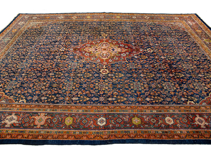 Antique Farahan Wool Rug 9 x 12