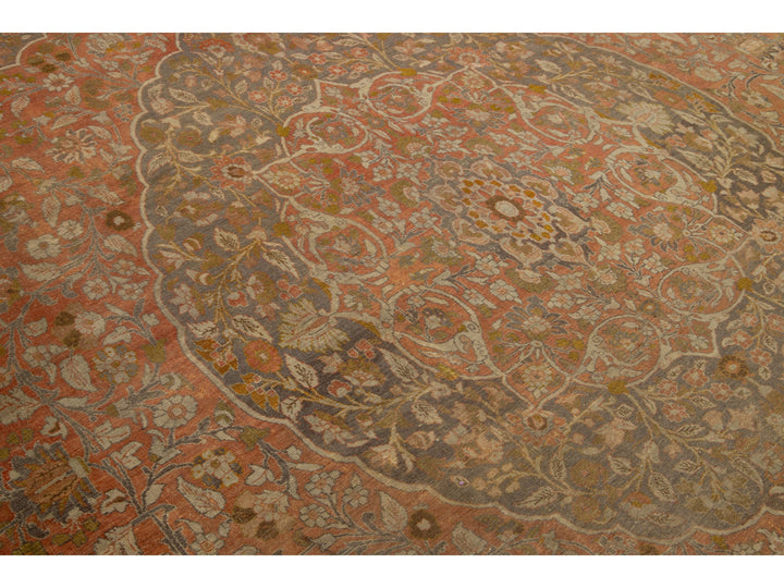 Antique Tabriz Wool Rug 11 X 13