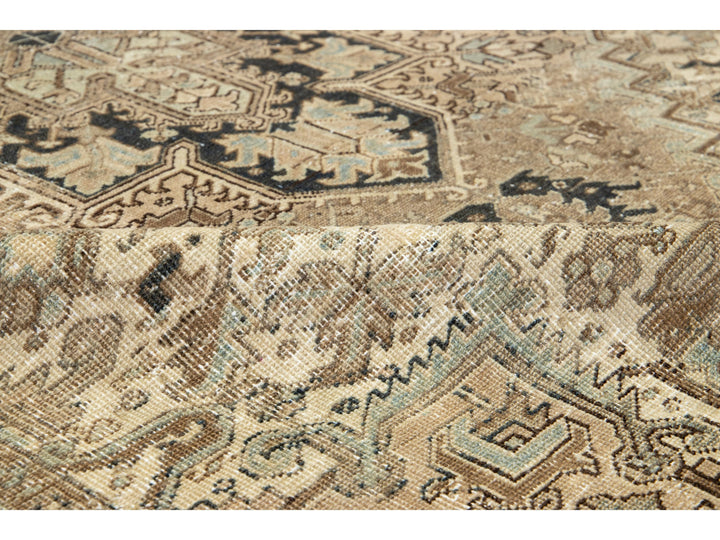 Antique Heriz Wool Rug 7 X 9