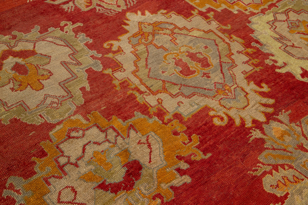 Antique Turkish Oushak Wool Rug 10 X 13