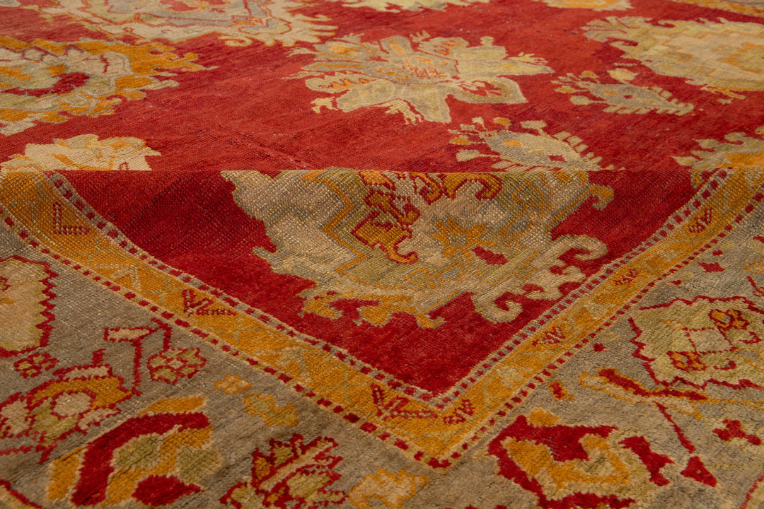 Antique Turkish Oushak Wool Rug 10 X 13