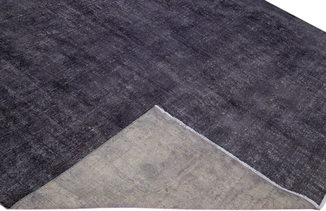 Vintage Overdyed Wool Rug 10 X 14