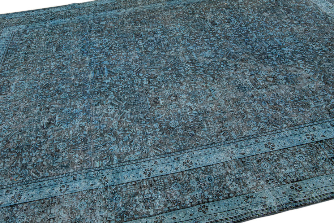 Vintage Overdyed Wool Rug 9 X 12