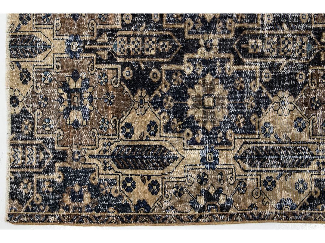 Vintage Persian Distressed Wool Rug 4 X 5