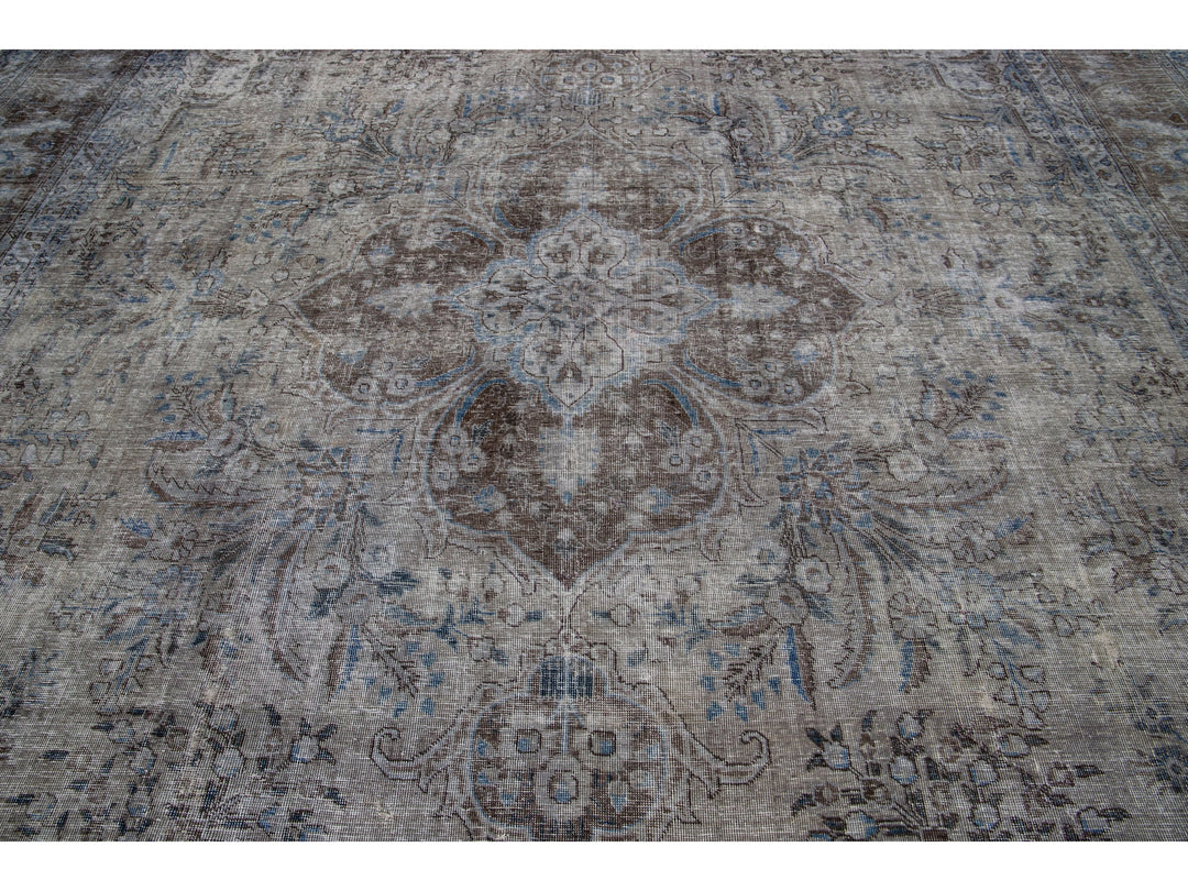 Antique Overdyed Wool Rug 11 X 15