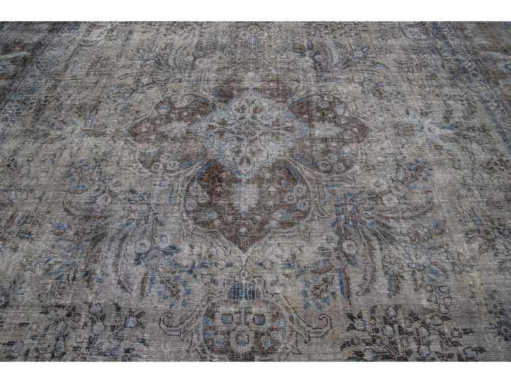 Antique Overdyed Wool Rug 11 X 15