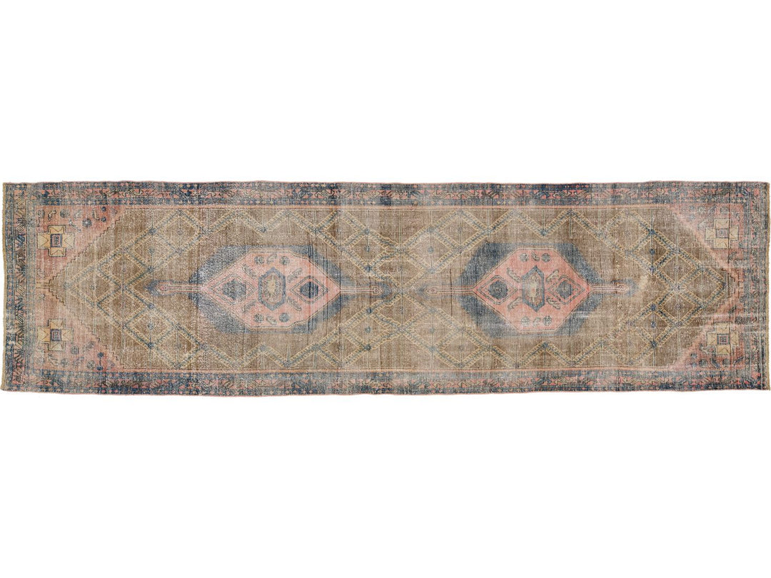 Vintage Distressed Wool Rug 4 X 15