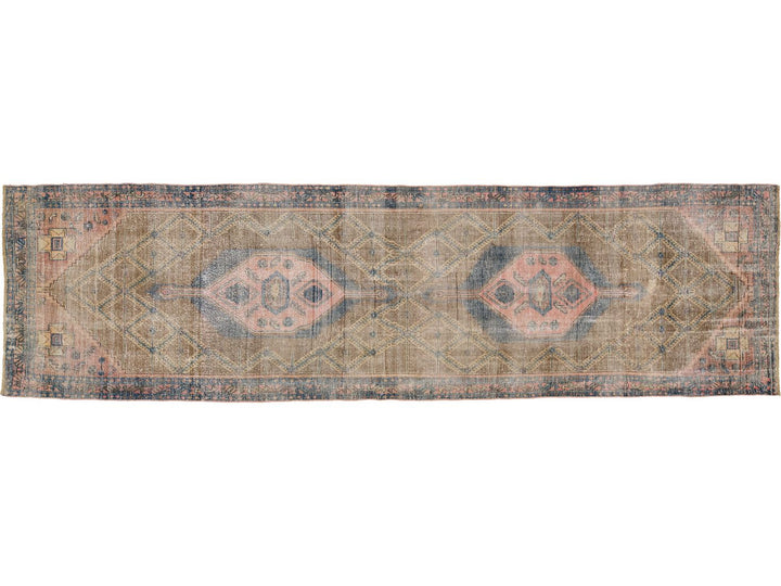 Vintage Distressed Wool Rug 4 X 15