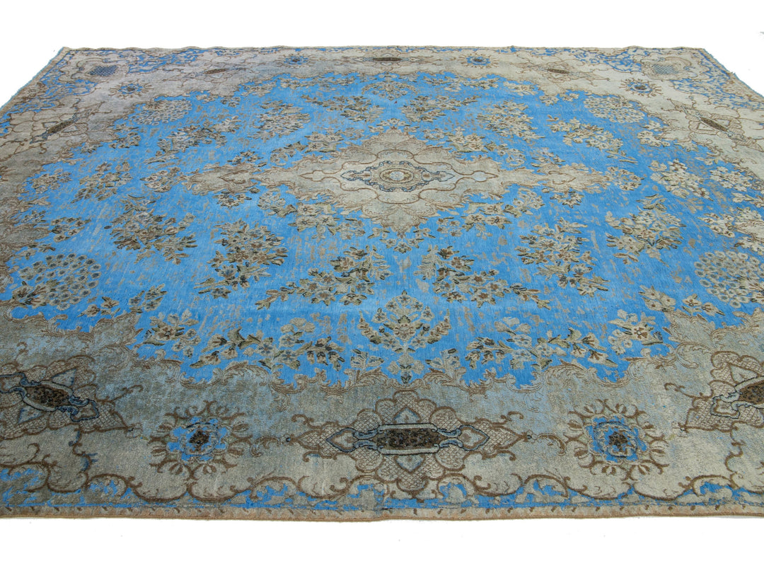 Antique Overdyed Wool Rug 9 X 12