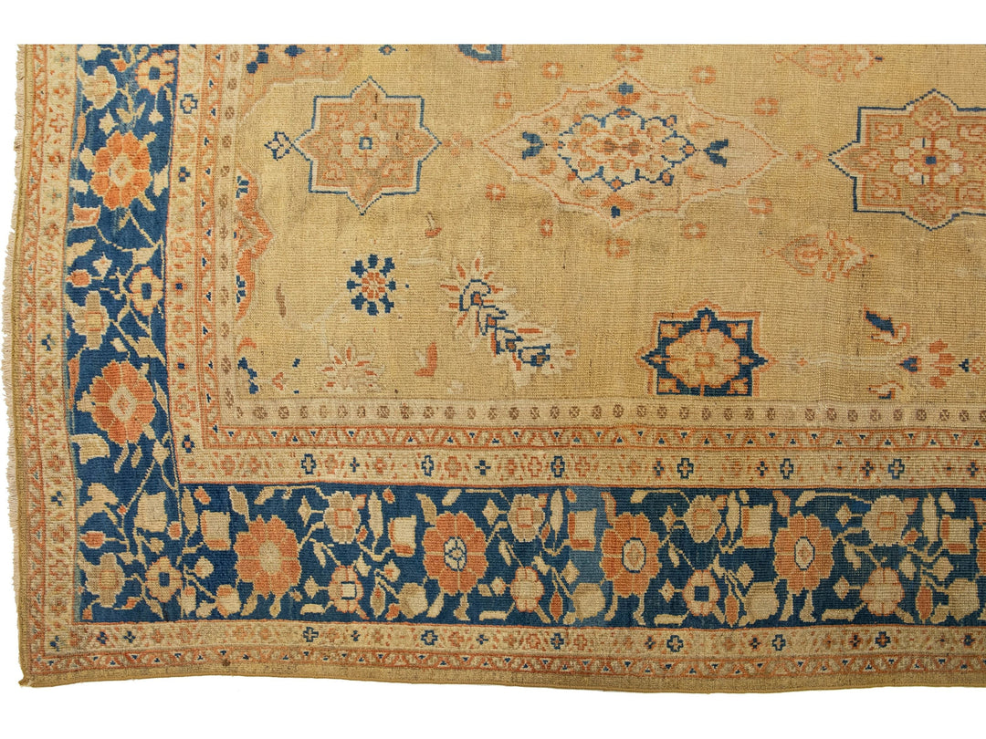 Antique Sultanabad Wool Rug 9 X 14