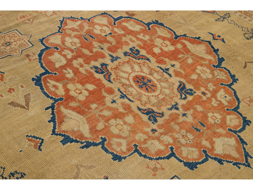 Antique Sultanabad Wool Rug 9 X 14