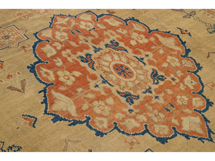 Antique Sultanabad Wool Rug 9 X 14