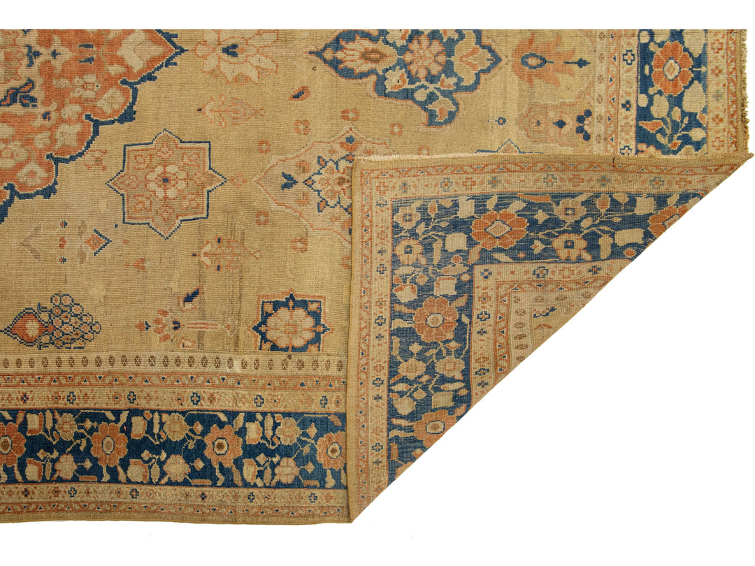 Antique Sultanabad Wool Rug 9 X 14