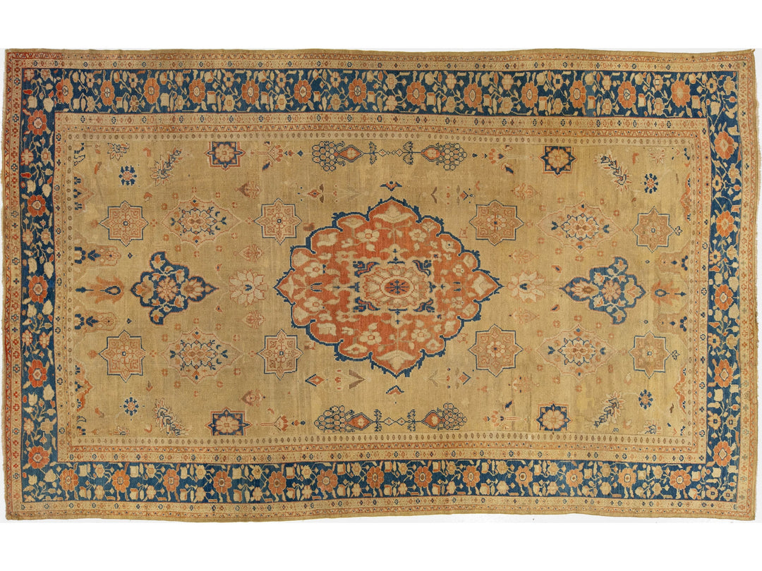 Antique Sultanabad Wool Rug 9 X 14