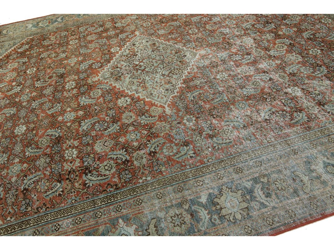Antique Mahal Wool Rug 9 X 12