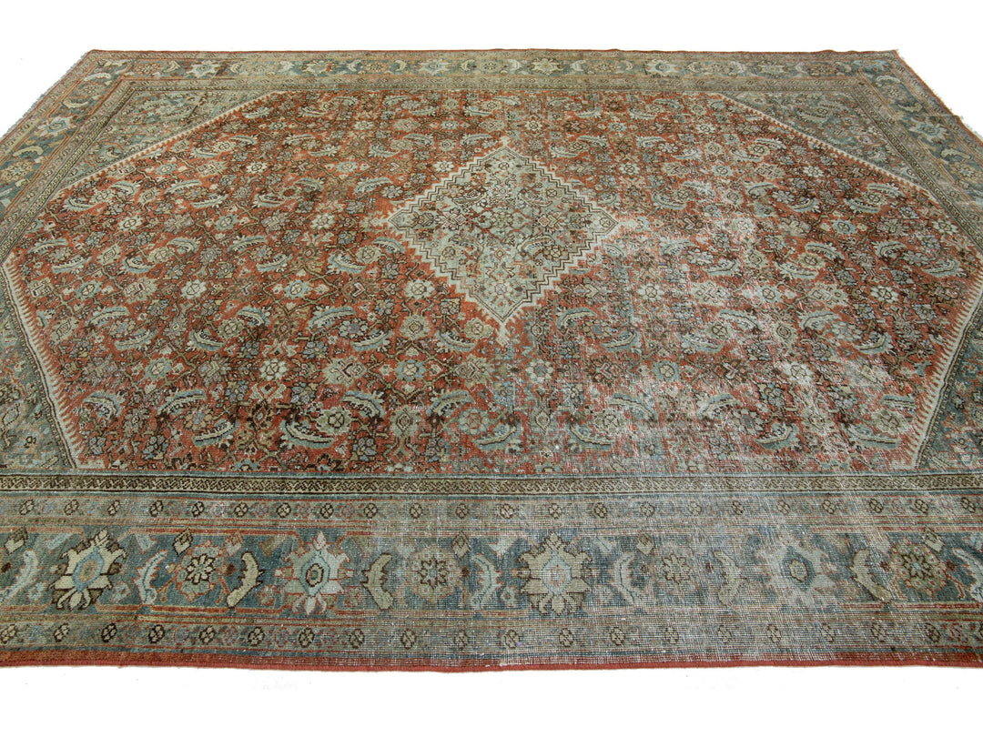 Antique Mahal Wool Rug 9 X 12