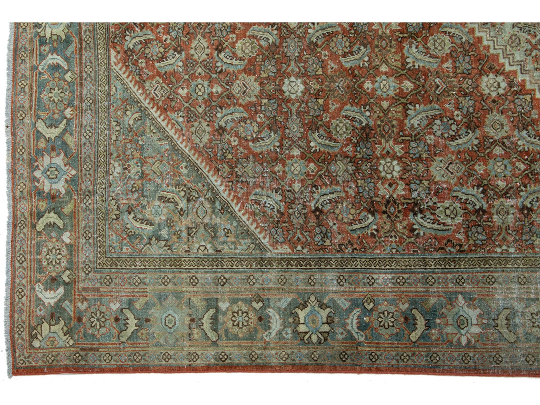 Antique Mahal Wool Rug 9 X 12