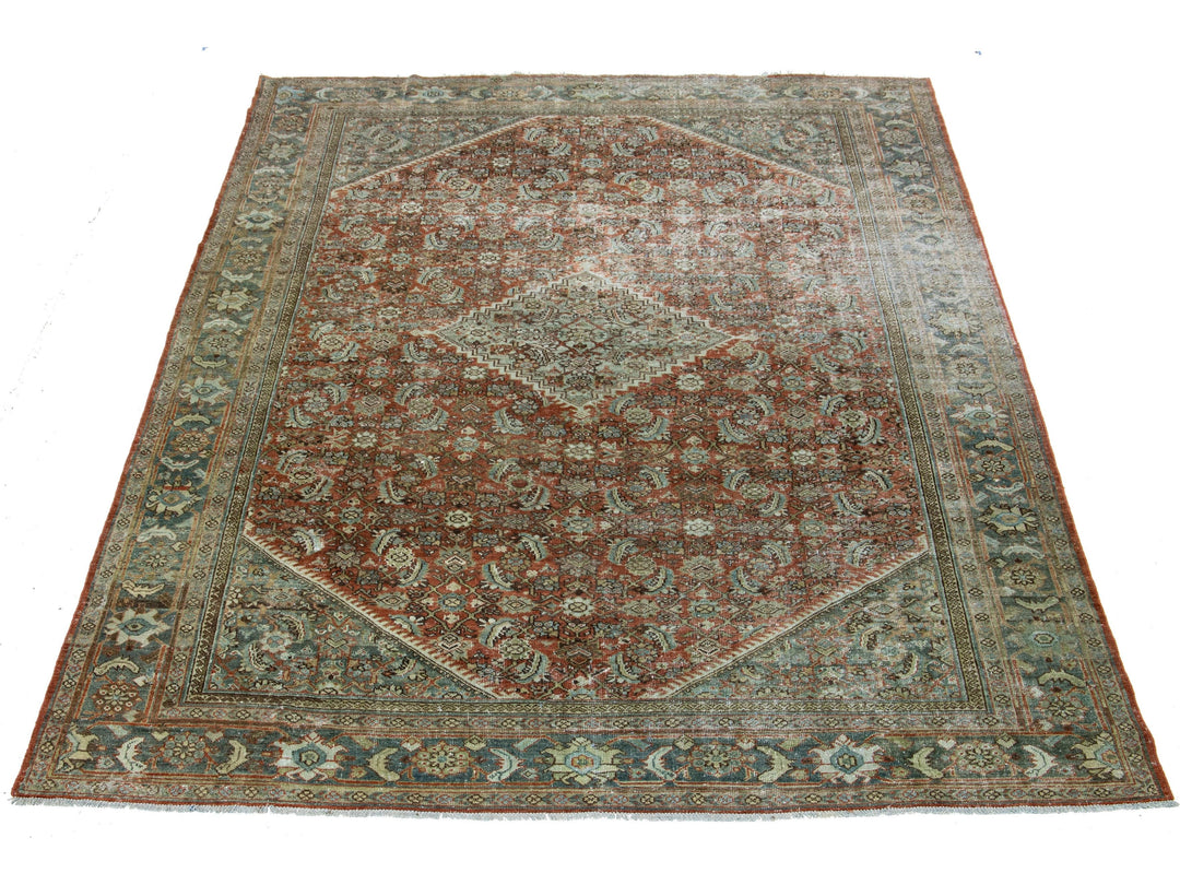 Antique Mahal Wool Rug 9 X 12