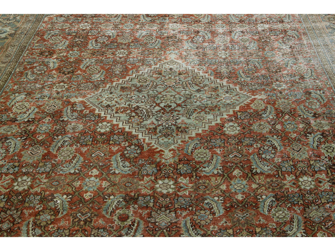 Antique Mahal Wool Rug 9 X 12