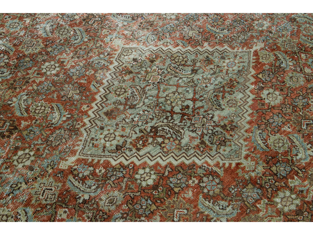 Antique Mahal Wool Rug 9 X 12