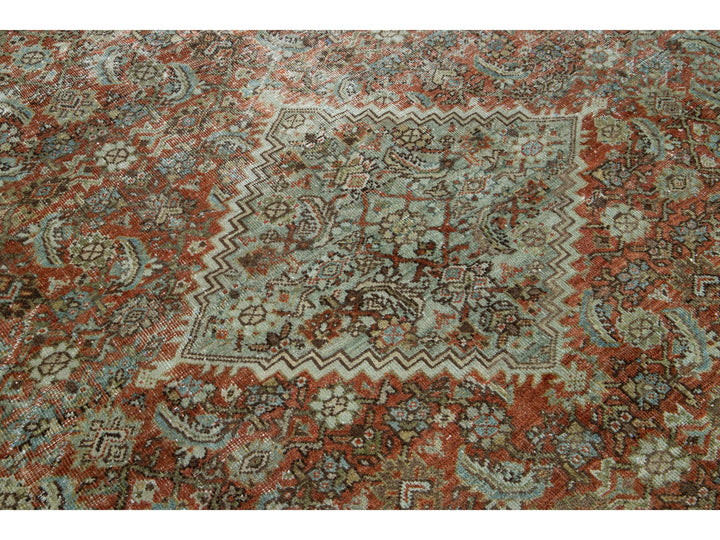 Antique Mahal Wool Rug 9 X 12