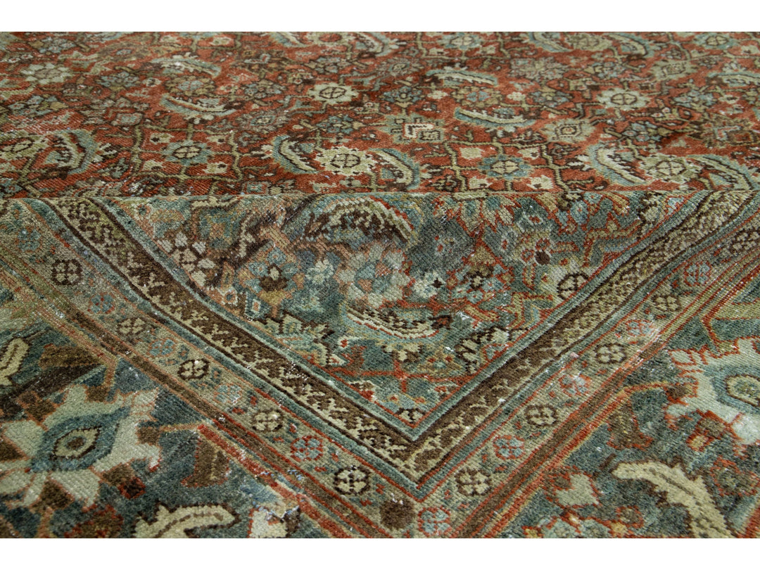 Antique Mahal Wool Rug 9 X 12