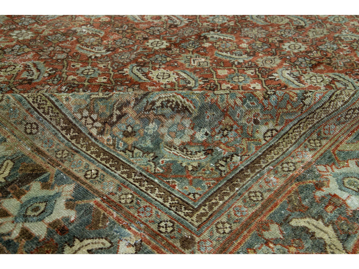 Antique Mahal Wool Rug 9 X 12