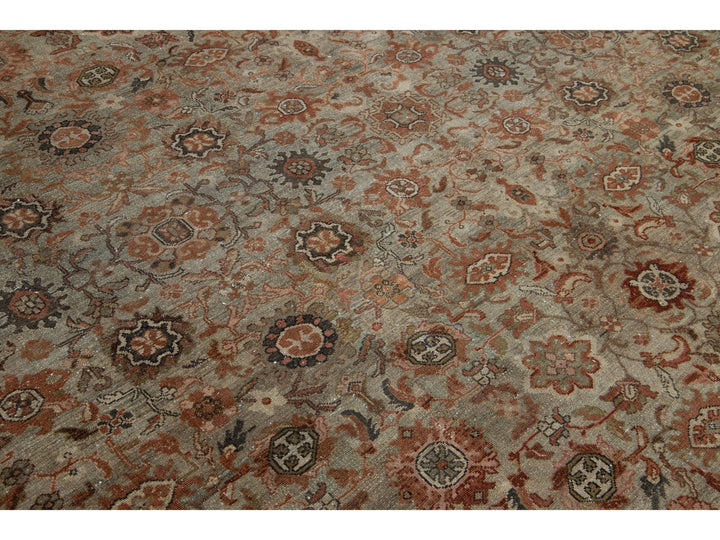 Antique Malayer Wool Rug 12 X 17