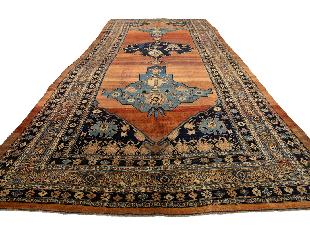 Antique Persian Bidjar Wool Rug 10 x 22