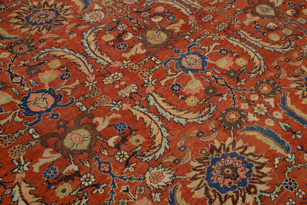 Antique Persian Sultanabad Wool Rug 11 X 16