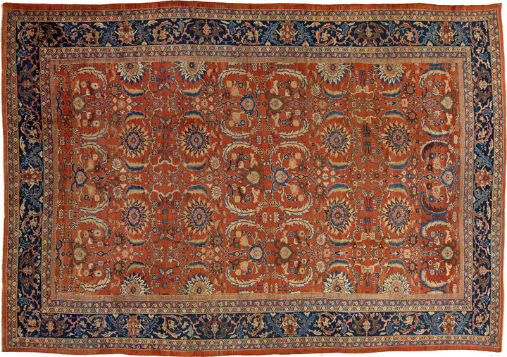Antique Persian Sultanabad Wool Rug 11 X 16