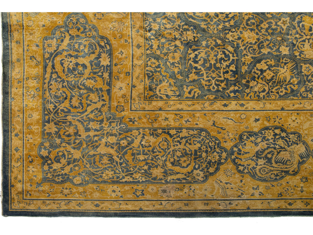 Antique Persian Larestan Wool Rug 11 X 15