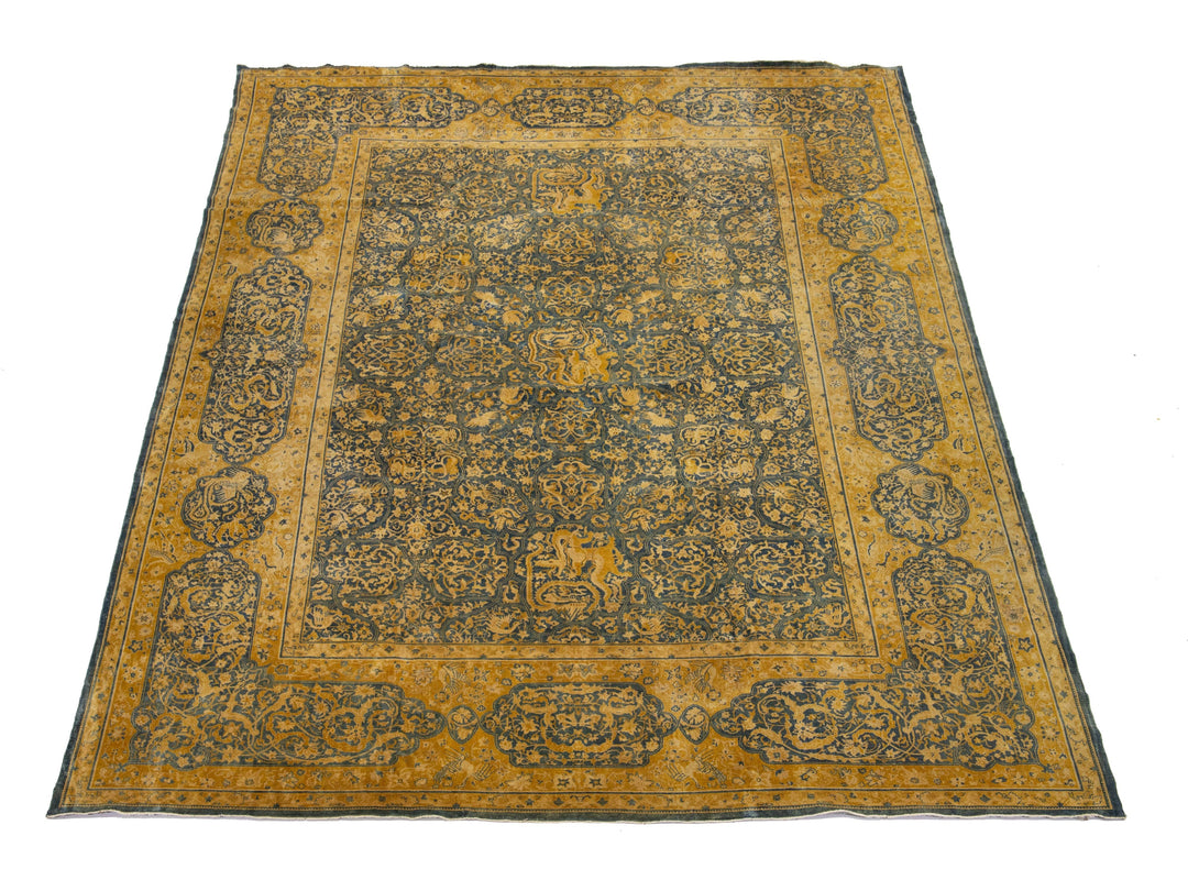 Antique Persian Larestan Wool Rug 11 X 15
