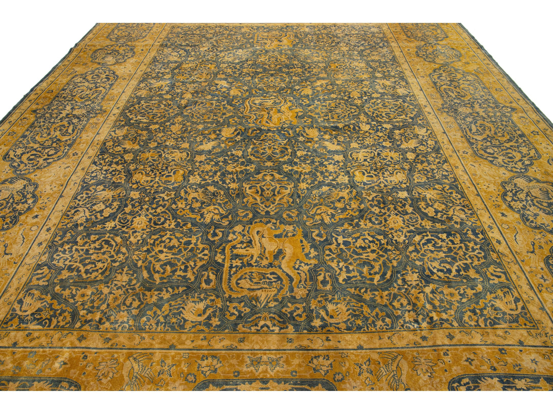 Antique Persian Larestan Wool Rug 11 X 15