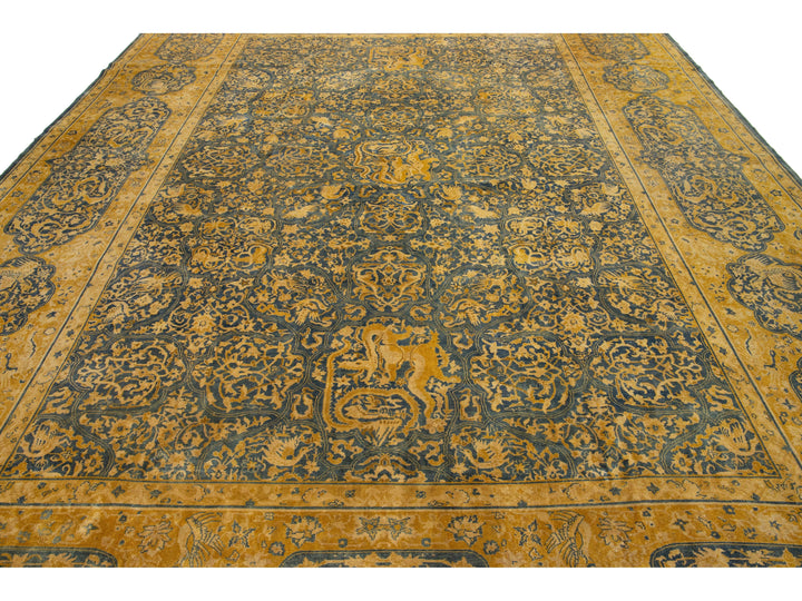 Antique Persian Larestan Wool Rug 11 X 15