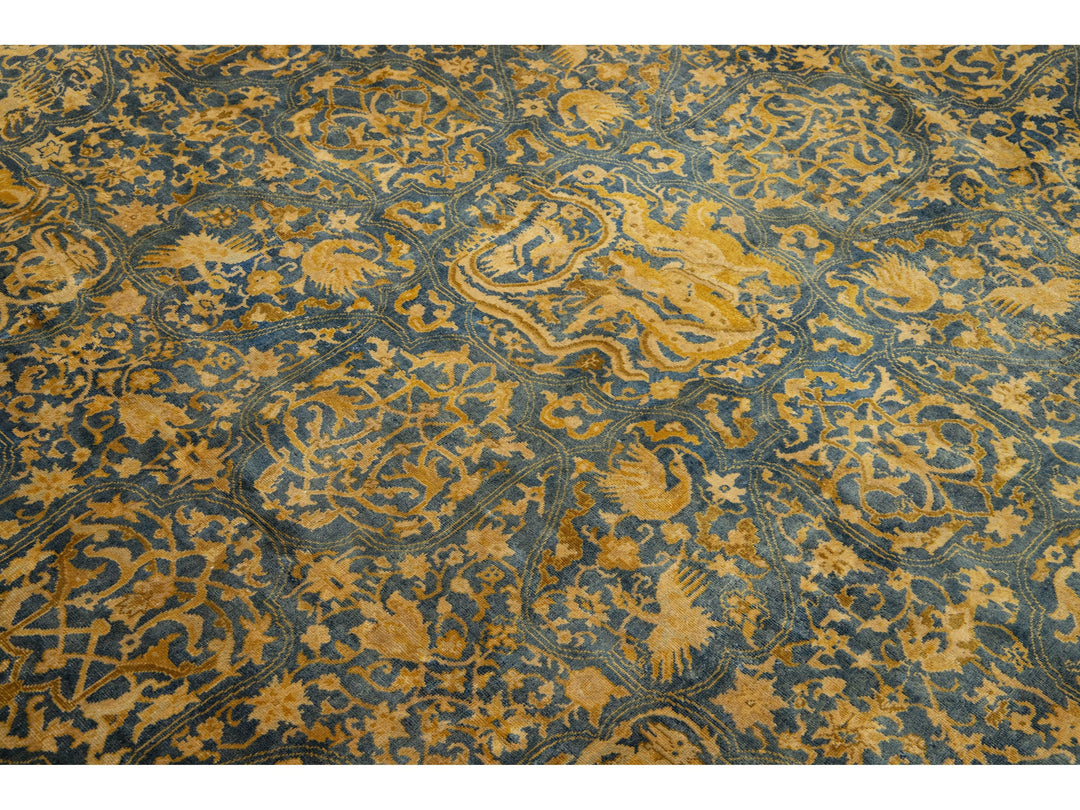 Antique Persian Larestan Wool Rug 11 X 15