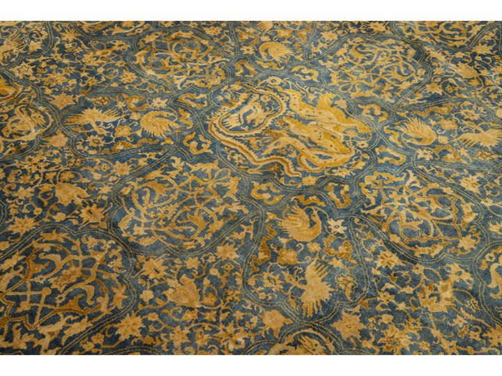 Antique Persian Larestan Wool Rug 11 X 15