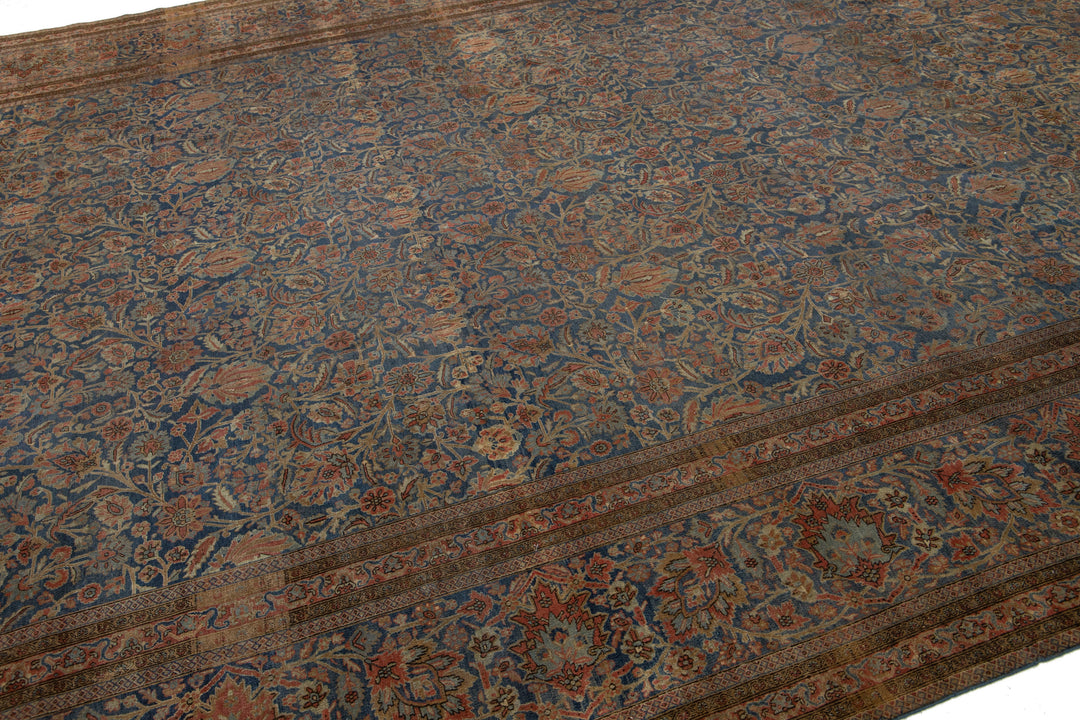 Antique Persian Kashan Wool Rug 11 X 17