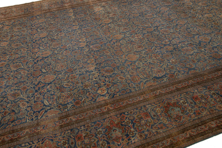 Antique Persian Kashan Wool Rug 11 X 17