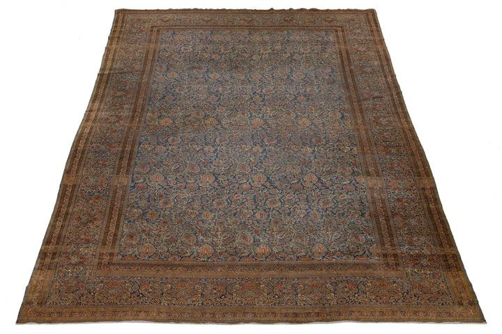 Antique Persian Kashan Wool Rug 11 X 17