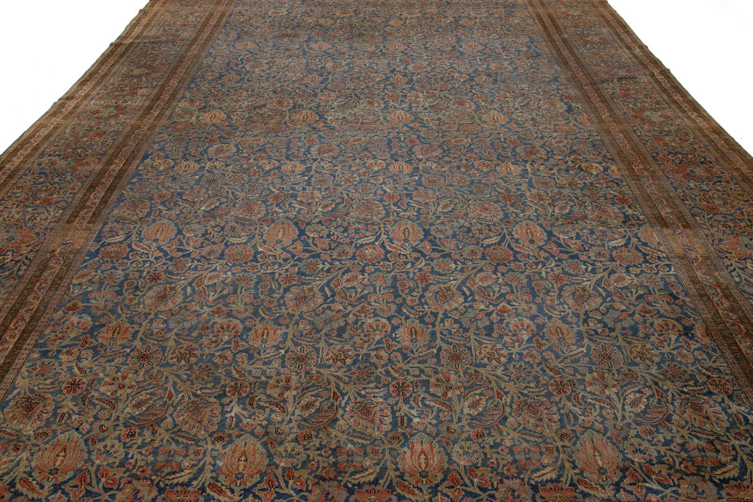 Antique Persian Kashan Wool Rug 11 X 17