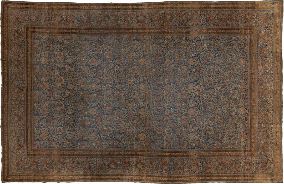 Antique Persian Kashan Wool Rug 11 X 17