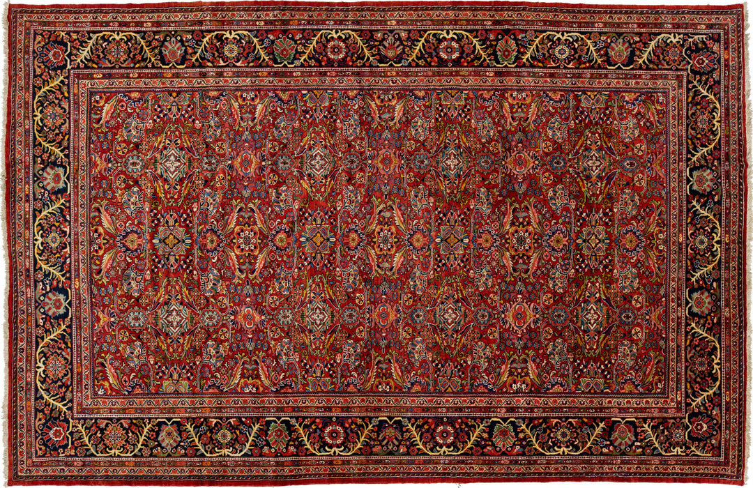 Antique Persian Mahal Wool Rug 11 X 17