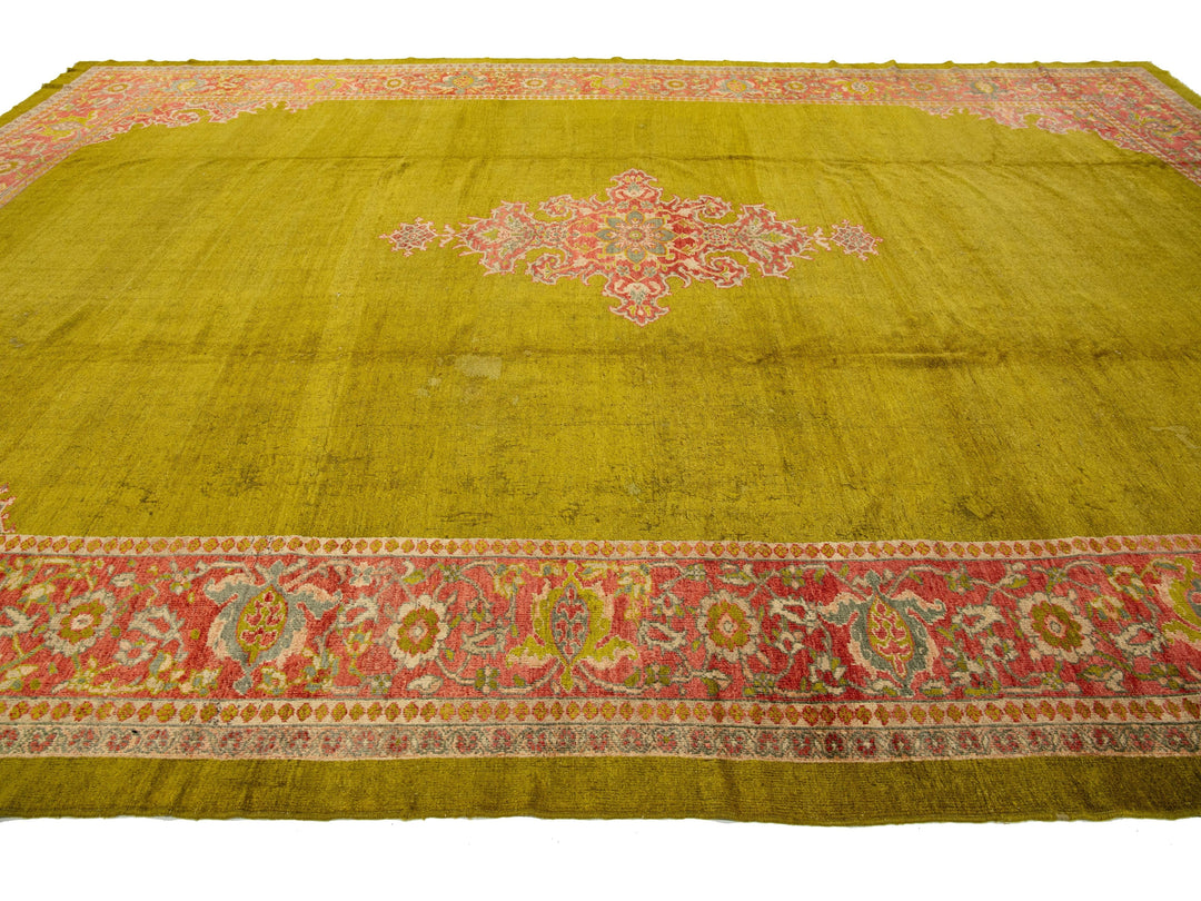 Antique Persian Mahal Wool Rug 12 X 18